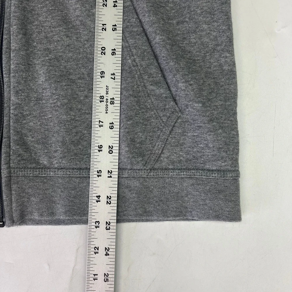 Nike Kids Full Zip Hoodie Heather Gray‎ Fleece Sweatshirt Embroidered Logo